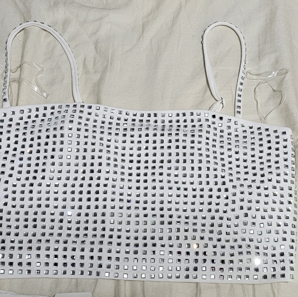 Windsor White Studded top and skirt set - Picture 4 of 6